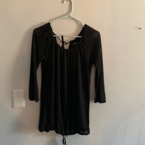 Cute , sheer black top with midi sleeves